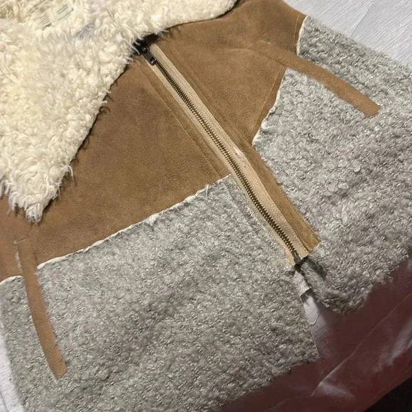 Saturday Sunday Anthro moto faux suede vest XSP $210 - Picture 6 of 10